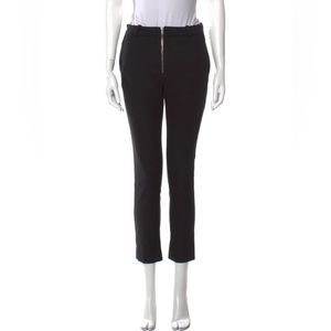 IRO Black Stretch Crop Pants with Zip Detail, Size 4